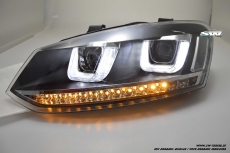 SW-Light headlights VW Polo 6R 6C 10-17 LED U-Tube positionslight black dynamic Indicator