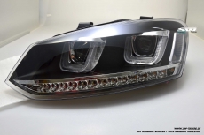 SW-Light headlights VW Polo 6R 6C 10-17 LED U-Tube positionslight black dynamic Indicator