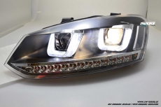SW-Light headlights VW Polo 6R 6C 10-17 LED U-Tube positionslight black dynamic Indicator