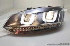 SW-Light headlights VW Polo 6R 6C 10-17 LED U-Tube positionslight black dynamic Indicator