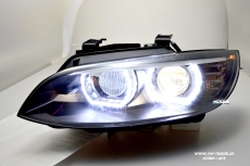 SW-Ltube Angel Eye Xenon headlights for BMW E92 E93 05-08 2 High U-LED positionslight black with AFS