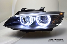 SW-Ltube Angel Eye Xenon headlights for BMW E92 E93 05-08 2 High U-LED positionslight black without AFS