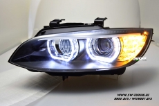 SW-Ltube Angel Eye Xenon headlights for BMW E92 E93 05-08 2 High U-LED positionslight black without AFS