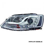 SW-DRLTube Scheinwerfer fr VW Jetta VI Typ162 10-14 LED TFL-Lighttube chrom