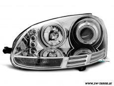 SW Angel Eye Scheinwerfer VW Golf 5 03-08 chrom CCFL-Standlichtringe LED Lighttube