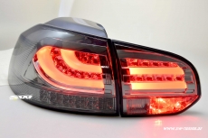 SW-Celi LED Rckleuchten fr VW Golf VI 08-12 smoke Lightbar mit LED Blinker