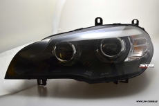 SW-DRLtube Angel Eye Xenon headlights for BMW X5 E70 07-10 High U-LED DRL black without AFS