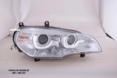 SW-DRLtube Angel Eye Xenon headlights for BMW X5 E70 07-10 High U-LED DRL chrome (for AFS-Versions)
