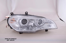 SW-DRLtube Angel Eye Xenon headlights for BMW X5 E70 07-10 High U-LED DRL chrome (for AFS-Versions)