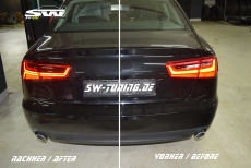 SW-Celi LED taillights Audi A6 4G Sedan 11-14 red clear Lightbar dynamic LED indicator