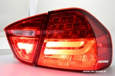 SWCeli LED Rckleuchten fr 3er BMW E90 Limo 05-08 red/red Lightbar (nicht 335d)