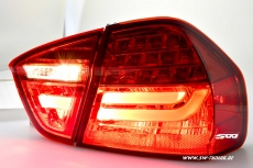 SWCeli LED Rckleuchten fr 3er BMW E90 Limo 05-08 red/red Lightbar (nicht 335d)