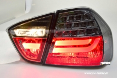 SWCeli LED Rckleuchten fr 3er BMW E90 Limo 05-08 smoke / red Lightbar (nicht 335d)