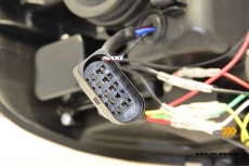 SW-DRLTube headlights VW T5 Facelift GP type 7H 09-14 LED DRL / dynamic indicator black