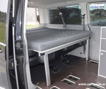 SW-Camper Schlafsystem zur Heckkche VANESS fr VW T5 / T6 mit 3er Sitz Transporter / Caravelle Lang