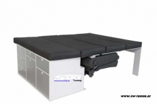 SW-Camper Schlafsystem zur Heckkche VANESS fr VW T5 / T6 mit 3er Sitz Transporter / Caravelle Kurz