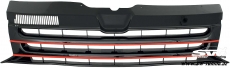SW-Design Frontgrill fr VW T5 GP Facelift 09-15 Model 2-Rippen schwarz / rot