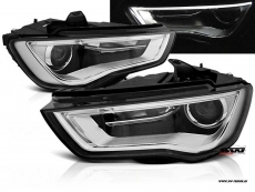 SW-DRLTube Scheinwerfer fr AUDI A3 Typ 8V 13-16 LED Tagfahrlicht Lighttube black/chrom