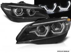 SW-DRLtube Angel Eye Xenon headlights BMW Z4 E89 09-13 LED DRL helo rims dynamic indicator black