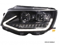 SW-DRLTube headlights VW T6 Type SG 16-20 LED Lighttube DRL R87 black dynamic indicator