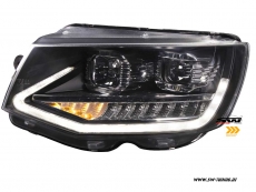 SW-DRLTube headlights VW T6 Type SG 16-20 LED Lighttube DRL R87 black dynamic indicator