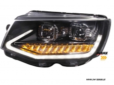 SW-DRLTube headlights VW T6 Type SG 16-20 LED Lighttube DRL R87 black dynamic indicator