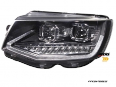 SW-DRLTube headlights VW T6 Type SG 16-20 LED Lighttube DRL R87 black dynamic indicator
