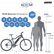 NCM-E-MTB Moskow Plus 29 Zoll E-Mountainbike schwarz-blau