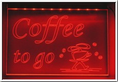 LED Schild fr COFFEE TO GO ,Leuchtschrift Werbung