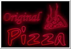 LED Schild fr orginal Pizza Leuchtschrift Werbung