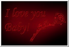 I LOVE YOU .(Wunschname) Leuchtschild - LED Rose