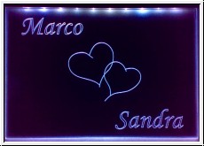 LED Leuchtschild Herz - Wunschnamen