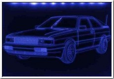 Led Schild mit Gravur fr Audi Quattro Urquattro