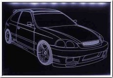 Led Schild mit Gravur fr Honda Civic 16V