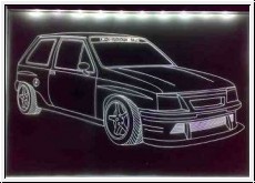 Led Schild mit Gravur fr Opel Corsa A GSI 16V