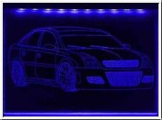 Led Schild mit Gravur fr Opel  Vectra C GTS 16V