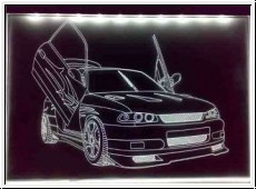 Led Schild mit Gravur fr Opel Astra F 16V GSI