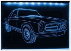Led Schild mit Gravur fr Mercedes 250 SL Oldtimer