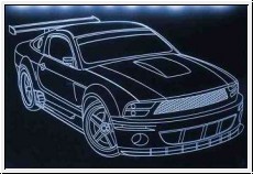 Led Schild mit Gravur fr Ford Mustang GT