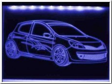 Led Schild mit Gravur fr Renault Clio 16 V