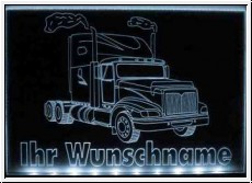 Led Schild mit Truck mit LKW + Ihren Wunschnamen