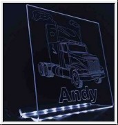 Led Schild mit Design Truck / LKW Aufsteller + Wunschnamen