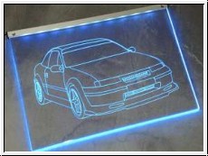 Led Schild mit Gravur fr Opel Calibra Turbo 16V 4x4