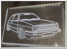 Led Schild mit Gravur fr VW Golf 2 GTI GT CL