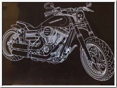 Led Schild mit Fanschild fr HARLEY DAVIDSON CHOPPER BIKE