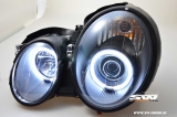 SWCCFL Angel Eye Scheinwerfer fr Mercedes Benz CLK W208 97-02 black CCFL-Ringe