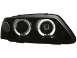 headlights Peugeot 306 93-97  2 halo rim black