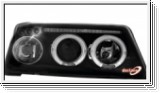 headlights Peugeot 205  2 halo rims black