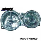 Scheinwerfer fr 3er BMW E30 83-94 chrome Fadenkreuz und DE-Linse