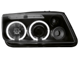 angel eye headlights VW Bora LED 2 halo rims black